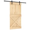 Porte coulissante Naturel et noir 100 x 210 cm 646960646960