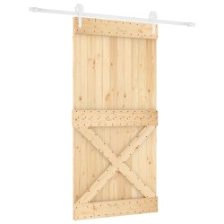 Porte coulissante Naturel et Blanc 100 x 210 cm 646961646961