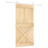 Porte coulissante Naturel et Blanc 100 x 210 cm 646961646961