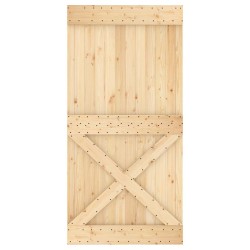 Porte coulissante Naturel et Blanc 100 x 210 cm 646961646961