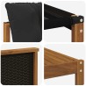 Ensemble de canapés d'extérieur 7 pcs Naturel et noir 646962646962