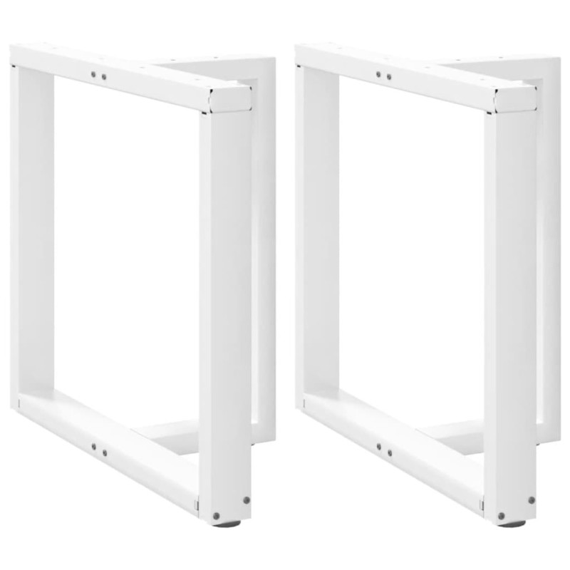 Pieds de table à manger en T 2 pièces Blanc 70x35x(72-73) cm Acier 646963646963