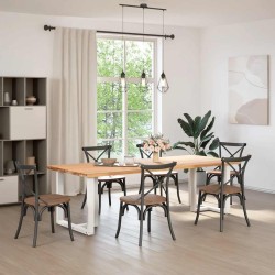 Pieds de table à manger en T 2 pièces Blanc 70x35x(72-73) cm Acier 646963646963