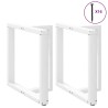 Pieds de table à manger en T 2 pièces Blanc 70x35x(72-73) cm Acier 646963646963