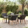 Ensemble de salle à manger pour jardin 5 pcs Noir polyrotin 646967646967