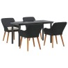 Ensemble de salle à manger pour jardin 5 pcs Noir polyrotin 646967646967
