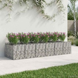Lit surélevé gabion 2 pcs Argenté 646968646968