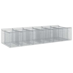 Lit surélevé gabion 2 pcs Argenté 646968646968