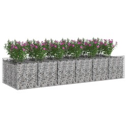 Lit surélevé gabion 2 pcs Argenté 646968646968