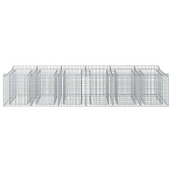 Lit surélevé gabion 2 pcs Argenté 646968646968