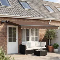 Store rétractable manuel avec LEDs Taupe 646976646976