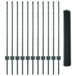 Clôture hexagonale avec poteau 25 x 1 m Acier recouvert de PVC 646984646984