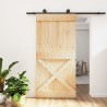 Porte coulissante Naturel et noir 100 x 210 cm 646988646988
