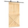 Porte coulissante Naturel et noir 100 x 210 cm 646988646988
