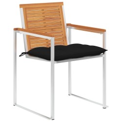 Chaises de jardin lot de 4 avec coussins Bois d'acacia massif 646997646997