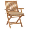 Chaises pliables de jardin avec coussins lot de 4 Teck solide 646998646998