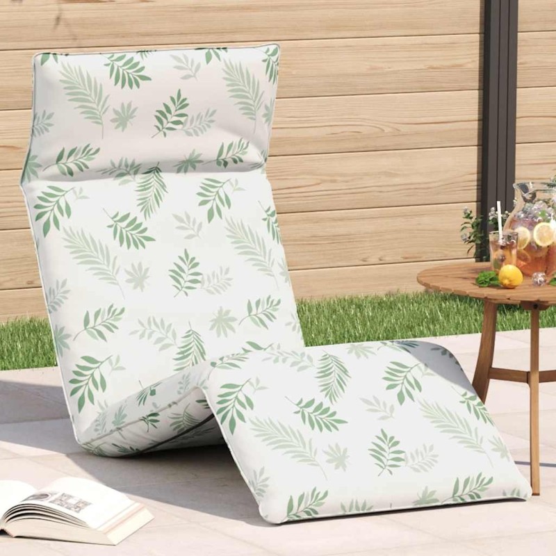 Transat pliant en tissu Oxford motif feuilles 175 x 54 x 8,5 cm 647000647000