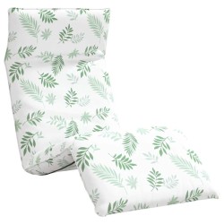 Transat pliant en tissu Oxford motif feuilles 175 x 54 x 8,5 cm 647000647000