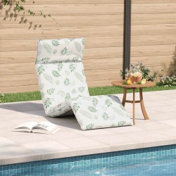 Transat pliant en tissu Oxford motif feuilles 175 x 54 x 8,5 cm 647000647000