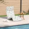 Transat pliant en tissu Oxford motif feuilles 175 x 54 x 8,5 cm 647000647000