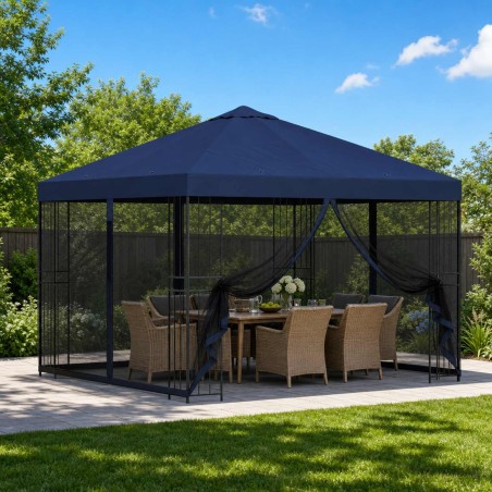 Abri de jardin avec parois 3 x 3 m Bleu Polyester et Acier 647002647002