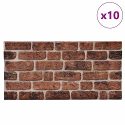 Panneaux muraux 10 pcs Brique Marron 100 x 50 cm Mousse EPS 647007647007