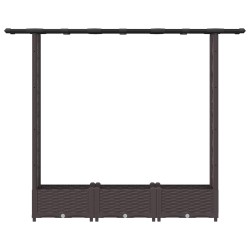 Lit Élevé avec Treillis et Toit Marron 164 x 40 x 121 cm PP 647013647013