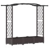 Lit Élevé avec Treillis et Toit Marron 169 x 40 x 123 cm PP 647015647015