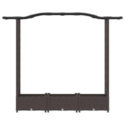 Lit Élevé avec Treillis et Toit Marron 169 x 40 x 123 cm PP 647015647015