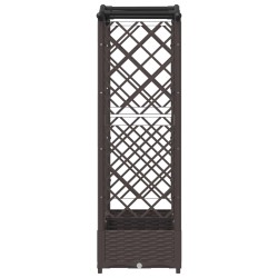 Lit Élevé avec Treillis et Toit Marron 169 x 40 x 123 cm PP 647015647015
