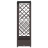 Lit Élevé avec Treillis et Toit Marron 169 x 40 x 123 cm PP 647015647015
