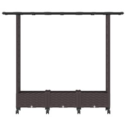 Lit Élevé avec Treillis et Toit Marron 164 x 40 x 127 cm PP 647017647017