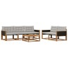 Ensemble de canapés d'extérieur 6 pcs Naturel et gris clair 647019647019