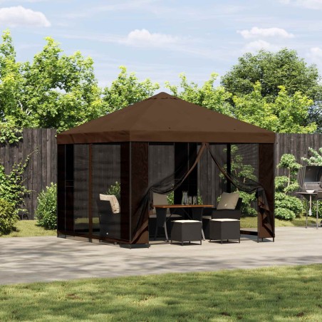 Abri de jardin avec parois 3 x 3 m Marron Polyester et Acier 647020647020