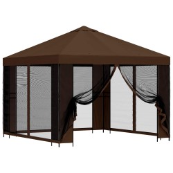 Abri de jardin avec parois 3 x 3 m Marron Polyester et Acier 647020647020