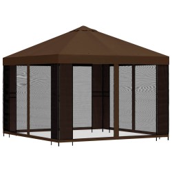Abri de jardin avec parois 3 x 3 m Marron Polyester et Acier 647020647020