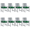 Chaises de jardin et coussins lot de 8 Bois acacia solide Gris 647021647021