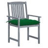 Chaises de jardin et coussins lot de 8 Bois acacia solide Gris 647021647021