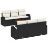 Ensemble de canapé de jardin avec coussin 7 pcs Noir polyrotin 647022647022