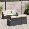 Ensemble de canapé de jardin avec coussin 7 pcs Noir polyrotin 647022647022