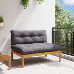 Unité de canapé du milieu Gris Naturel et Foncé Bois d'acacia 647024647024