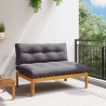 Unité de canapé du milieu Gris Naturel et Foncé Bois d'acacia 647024647024