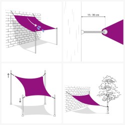 Voile d'ombre Bleu et Blanc 3,5 x 4,5 m HDPE 647026647026