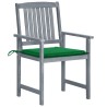 Chaises de jardin et coussins lot de 6 Bois acacia massif Gris 647027647027