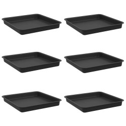 Plateau carré à fleurs 6 pcs Noir 18 x 18 x 2 cm Plastique 647032647032