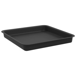 Plateau carré à fleurs 6 pcs Noir 18 x 18 x 2 cm Plastique 647032647032
