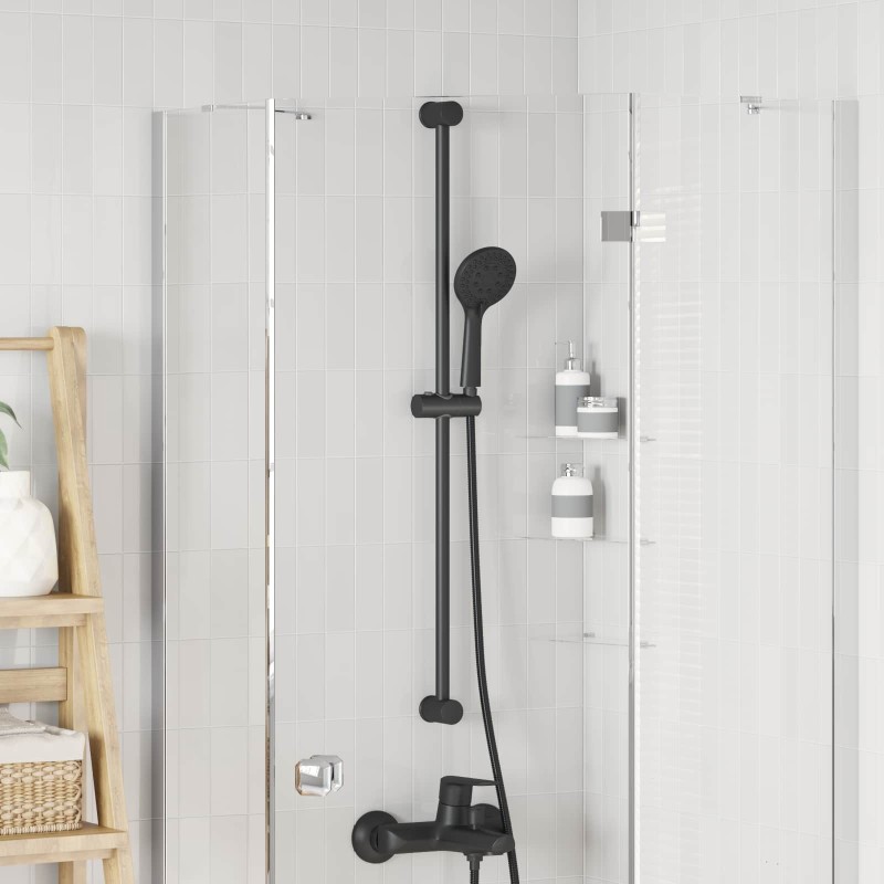Support de Douche Noir 101 cm Acier inoxydable 647036647036