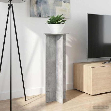 Support de Plante 2 pcs Gris béton Ø40 x 100 cm 647047647047