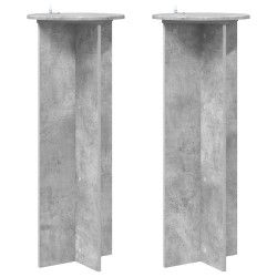 Support de Plante 2 pcs Gris béton Ø40 x 100 cm 647047647047