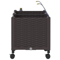 Porte-plante de jardin avec irrigation et roues 2 pc Marron PP 647048647048